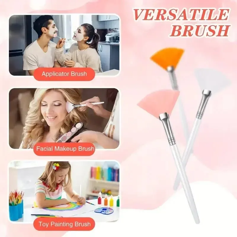 8pcs/set Facial Brushes Fan Makeup Brushes Soft Portable Mask Brushe Spa Headband Stretchable Hair Wrap Skincare Makeup Tools