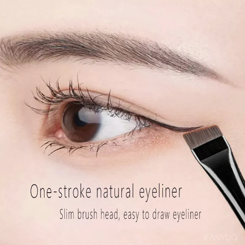 3 Pcs White Gold Eyeliner Brush Oblique Head Eyebrow Brush Outline Eyeliner Brush Ultra-thin Eyeshadow Brushes Makeup Tools — image 3
