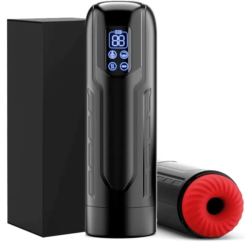 Automatic Male Masturbator Cup with Sucking Thrusting Heating Modes Stroker Blowiob Machine LCD Display Adult Sex Toy for Men
