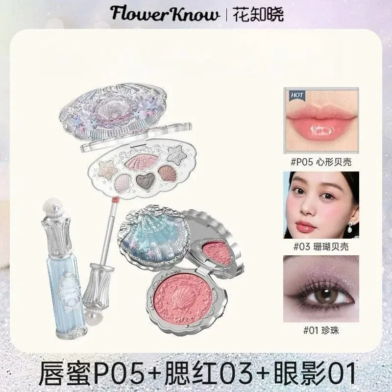 Flower Know Shells Jewel Collection Makeup Set Gift Eyeshadow Blusher Lipstick Face Kit — image 11