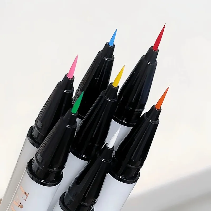 Liquid Matte Turquoise Eyeliner Ultra Fine Black White Eyeliner Waterproof Easy To Color Rainbow Colorful Eye Liner Eyes Makeup — image 6