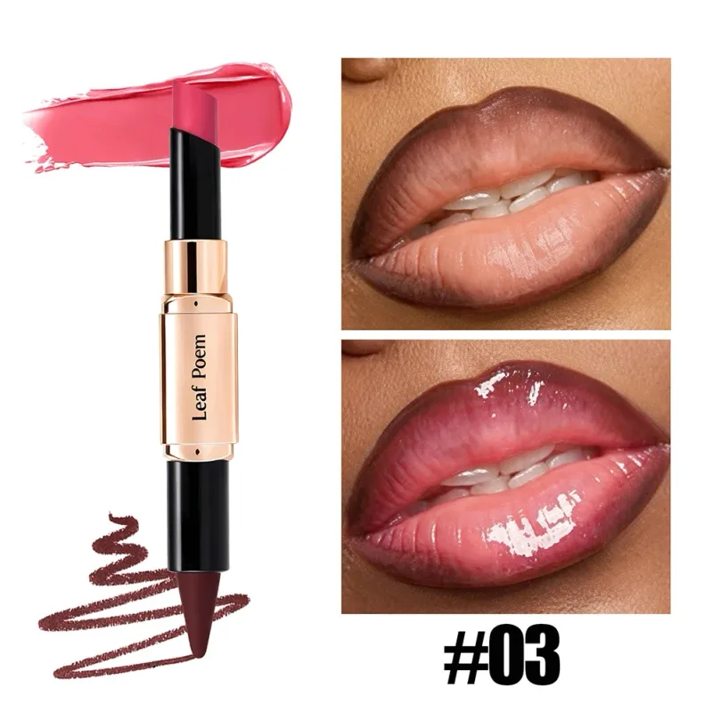 Dual‑Head Matte Lipstick Lip Liner Pen 2‑in‑1 Lip Definer & Lip Color Stick Smooth Lip Makeup for Daily Party Use — image 10