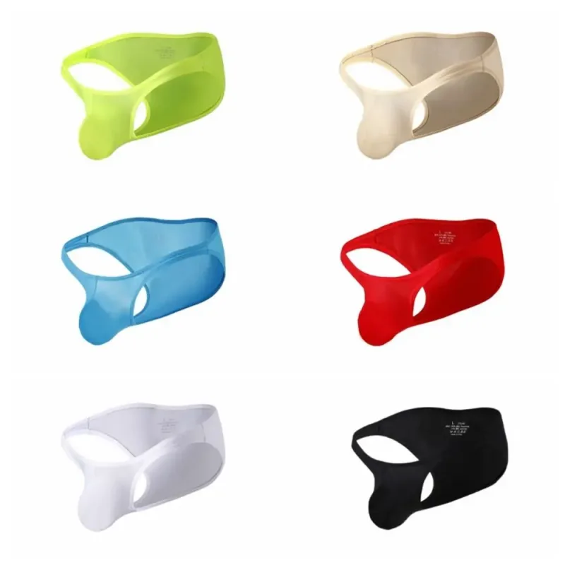 Slip Ultra-fin en soie glacée à séchage rapide, taille basse, sous-vêtements sans couture pour hommes, pochette en U, Lingerie en maille, culotte de voyage — image 6
