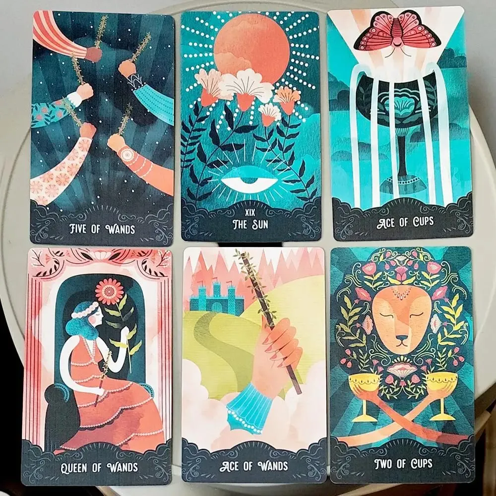 Star Maiden Tarot Deck 78-Card Deck Aesthetic Celestial Divineไพ่ทาโรต์ 2 ชิ้นกล่องแข็งคู่-นูน 12*7 ซม. — image 6