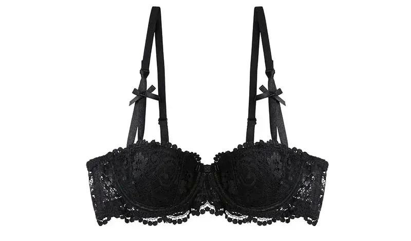 Christmas Lace Bra Set - Black & Red Sheer Bralette Ultra Thin Half Cup Pure Desire Look Tushy Underwear Xmas Party Lingerie — image 8