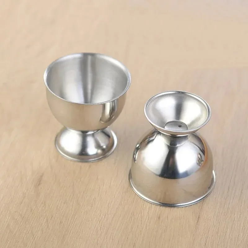 4pcs Stainless Steel Boiled Egg Cups Stand Rack Eggs Holder Kitchen Breakfast Cooking Tool Holder Cooking Tool Kitchen Gadgets — image 3