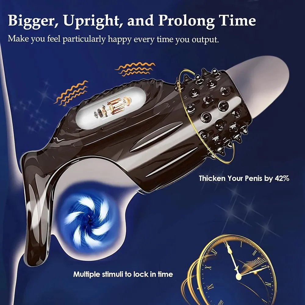 Penis Sleeve Extension Condom Male Enlargement Delay Vibrator Clits Massager Cock Ring Vibrating Penis Cover Mga Sex Toys Para sa Mga Lalaki — image 2