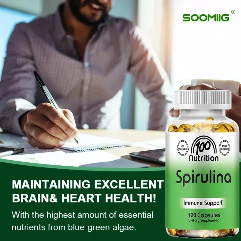 สาหร่ายเกลียวทองสาหร่ายเกลียวทองออร์แกนิก Superfood - รองรับสุขภาพหัวใจและหลอดเลือดและระบบภูมิคุ้มกันสุขภาพสารต้านอนุมูลอิสระที่มีประสิทธิภาพ