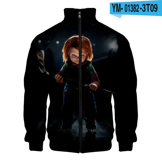 Coats Horror Movie Chucky Stand Collar Jackets Seed of Chucky Sweatshirt Cosplay Costume Long Sleeve Zipper Hoodies