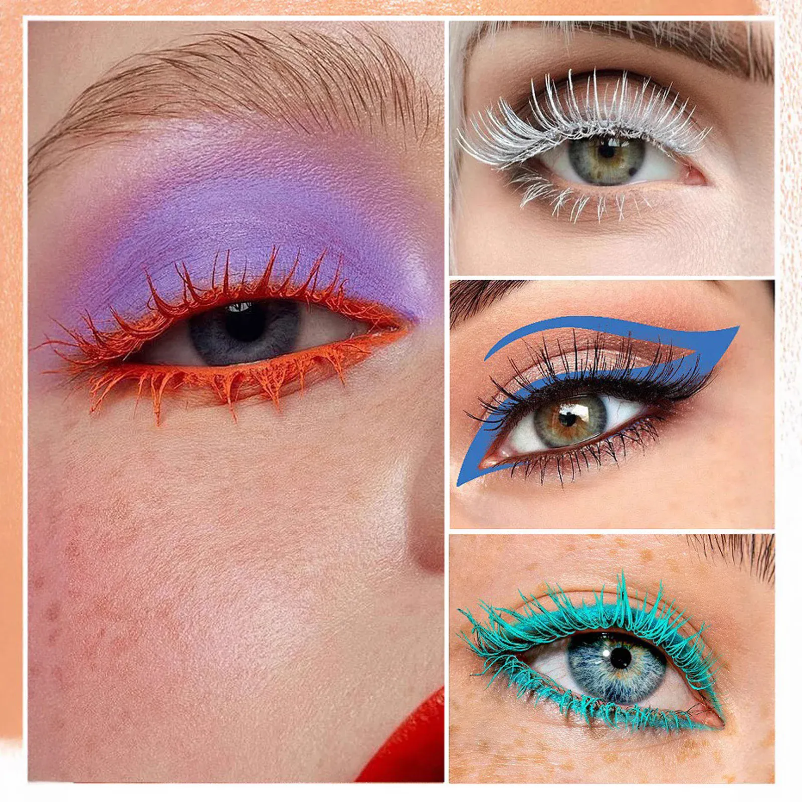 Colorful Slender Mascara Waterproof Fast Drying Curling Eyelashes Multicolor Lashes Makeup Long Lasting Blue Green Cosmetics — image 4