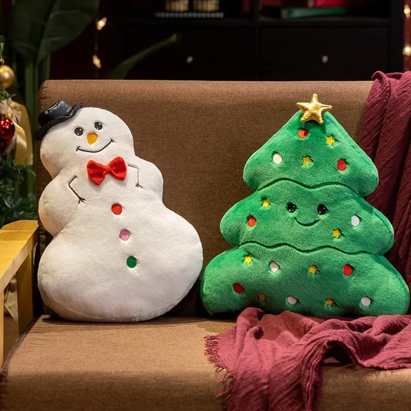 1PC happy Christmas Ginger Bread Snowman Plushie Plush Pillow Stuffed Cabin House Xmas Tree Party Decor Doll — image 6