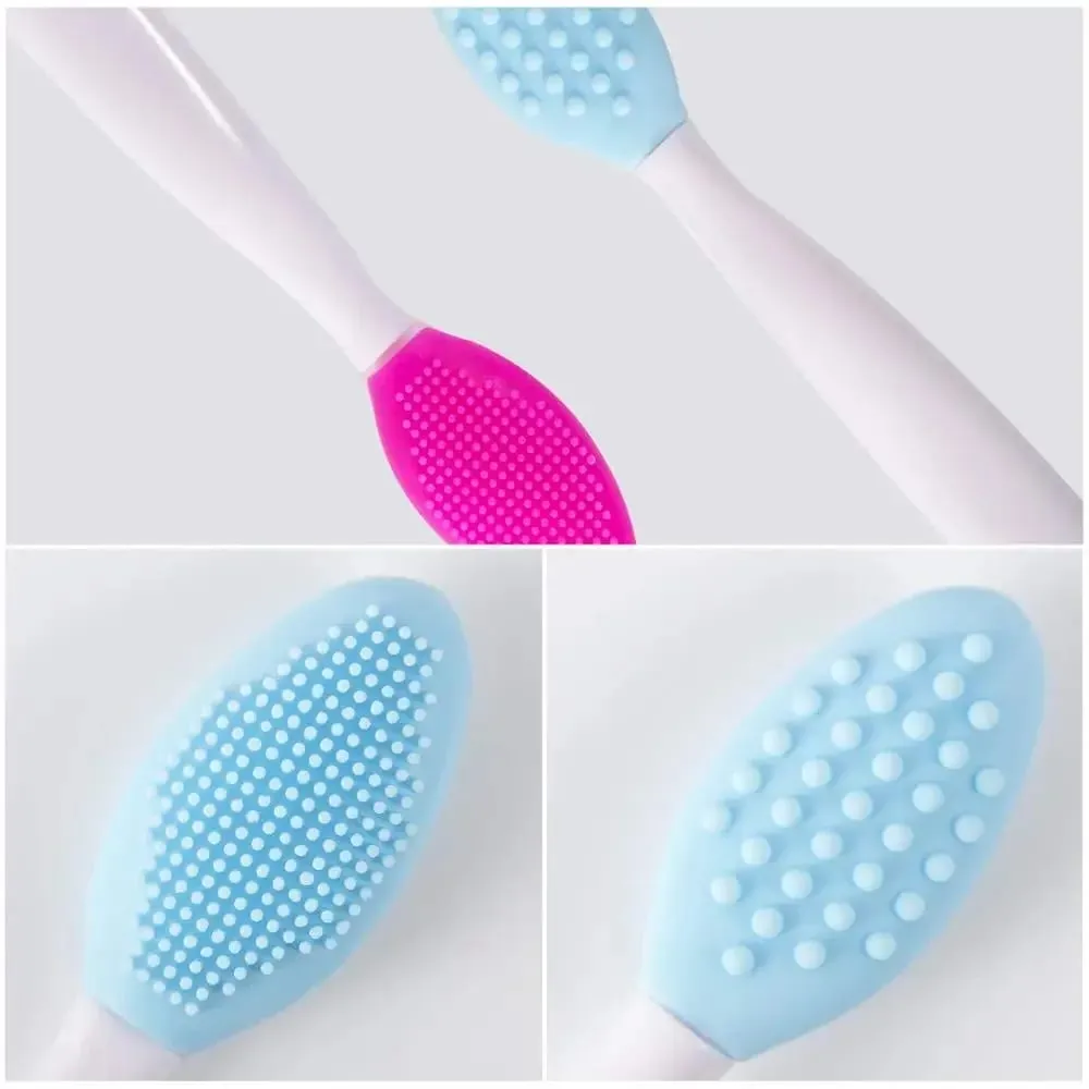 ขายส่ง 4 ชิ้นใหม่แฟชั่นการออกแบบจมูกสองด้านเครื่องมือซิลิโคน Lip Scrub Exfoliator แปรงแปรงแต่งหน้าชุดแปรงแต่งหน้า
