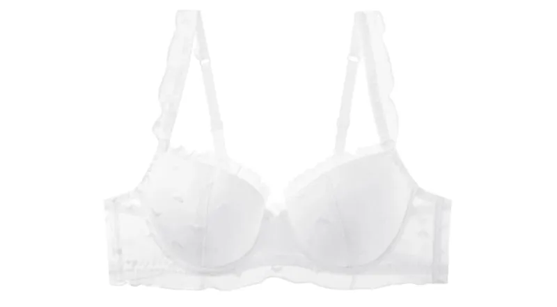 Thin Soft Underwire Anti-sagging Large Breasts Show Small Text Bra Set Fat Mm Large Size D Cup Lace Sexy Underwear Women