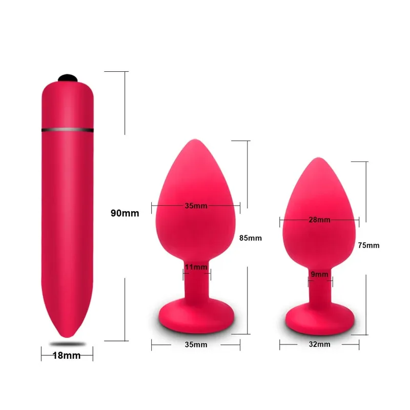 S/M/L Anal Plug Butt Vibrator Women/Men Soft Silicone Round Shaped Erotic Bullet Anal plug Bullet Gay Sex Toys for Adults — image 31