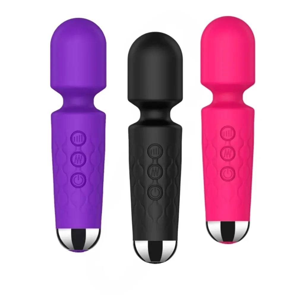 Poderosa varinha mágica de 20 velocidades, estimulador de clitóris, massageador do ponto G, brinquedo sexual portátil recarregável para mulheres — image 1