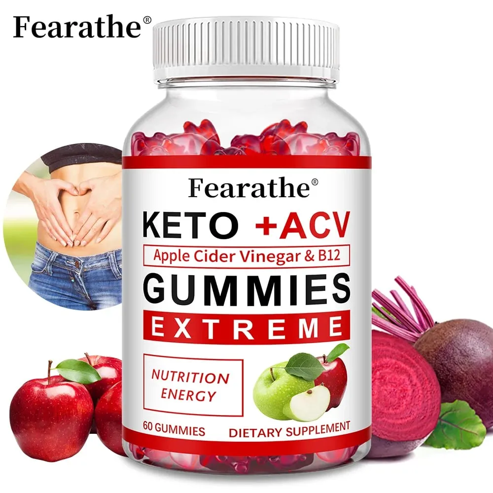Fearathe Slimming Keto Apple Cider Vinegar Gummies Supplement Weight Loss Reduces Anxiety & Stress Boost Immune System — image 1