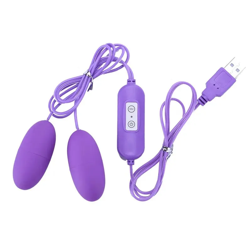USB Power Jump 2 Egg Vibrator G-spot Multi Massage Stick Double Masturbation Clitoris Remote control AV Orgasm Squirt Sex Toys