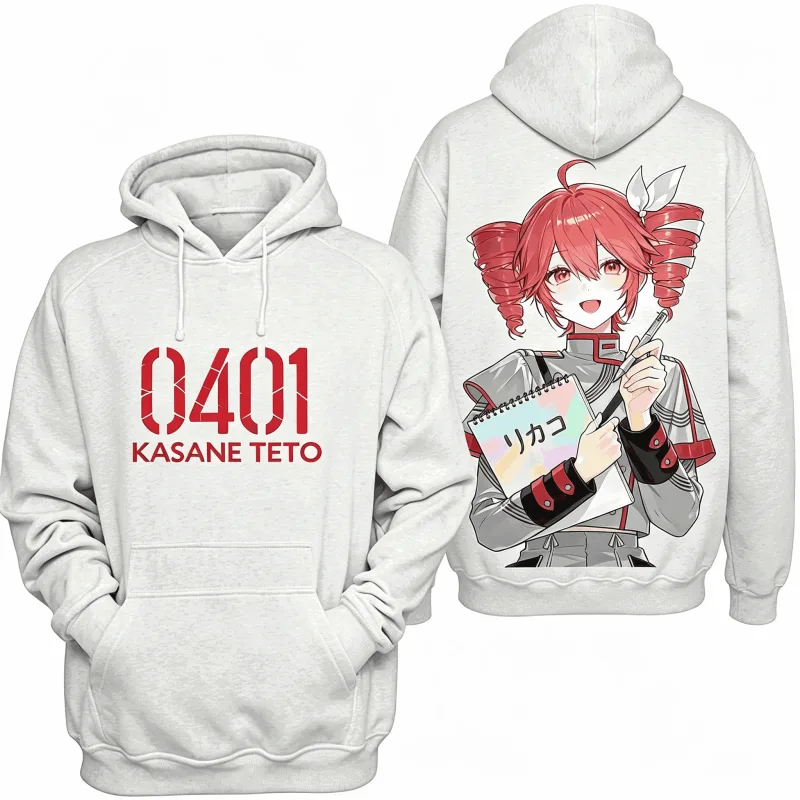 Kasane Teto Printed Oversized Unisex Vintage Loose hoodies for Men Women Fleece warm Casual Retro Fashion high quality Couples