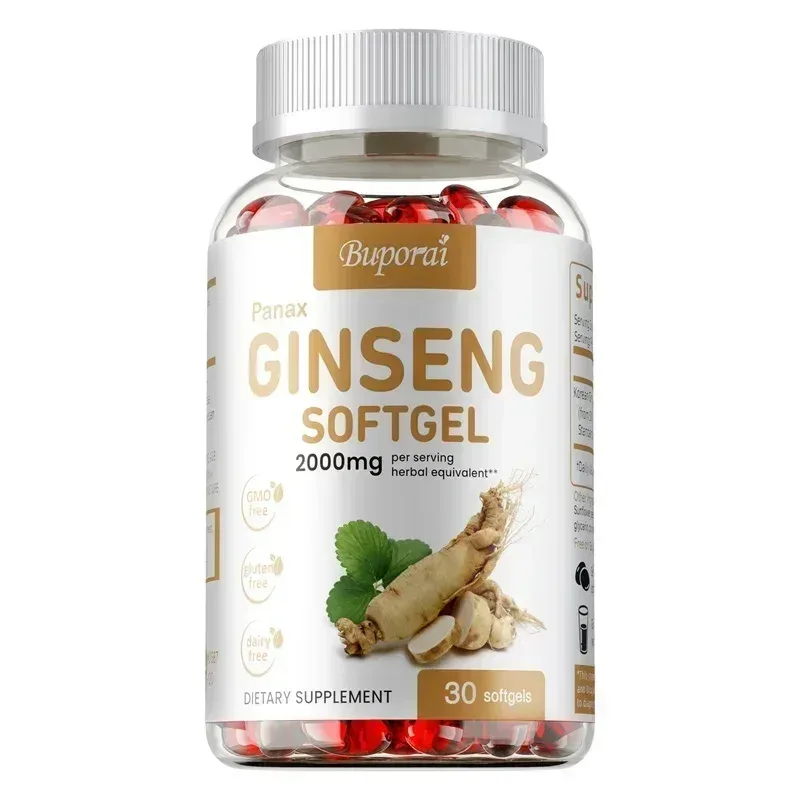 Red Panax Ginseng Capsules - for Immunity Energy Fatigue and Stress Relief and Mental Focus