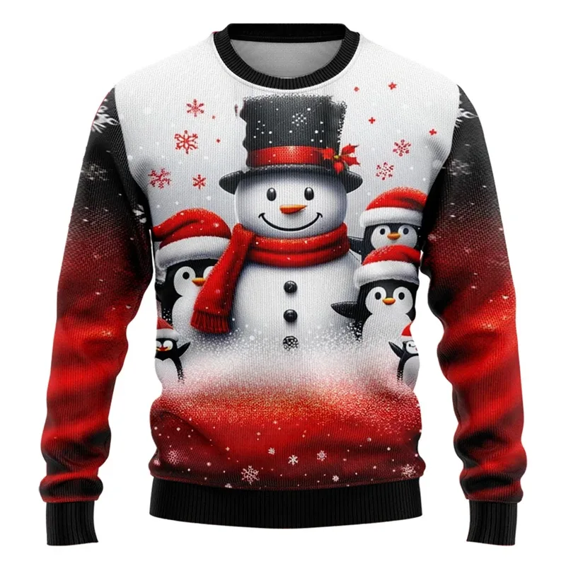 Männer Frauen Weihnachten Sweatshirt 3D Weihnachten Schneemann Santa Gedruckt Hässliche Weihnachten Pullover Unisex Pullover Urlaub Party Jumper Tops — image 4