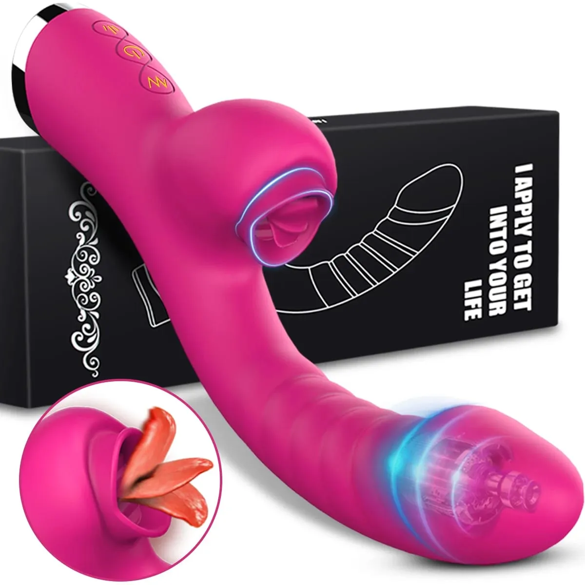 20 režimů Aplikace Porn Tongue Dildo Vibrátor Bod G Bod G Vagina Masážní hůlka Stimulátor olizování klitorisu Dospělé Ženy Ženy Sexy sexuální hračky — image 1