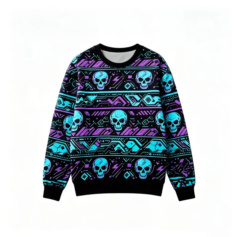 Sweat-shirt à col ras du cou pour homme, vêtement de Style gothique, imprimé squelette Rose, rétro, décontracté, Harajuku, hip-hop, hauts à la mode