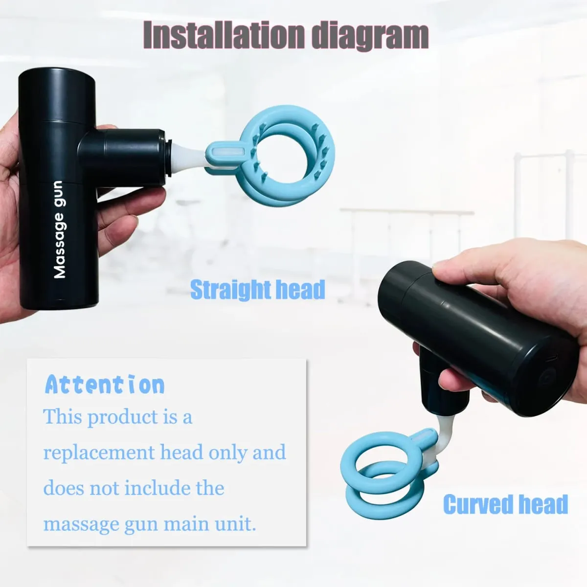 (Past op een as van 12-19 mm) Massagegeweer Hoofdopzetstukken - Fascia Gun Siliconen hoofd Vervangbare fitnessaccessoires Seksspeeltje voor mannen
