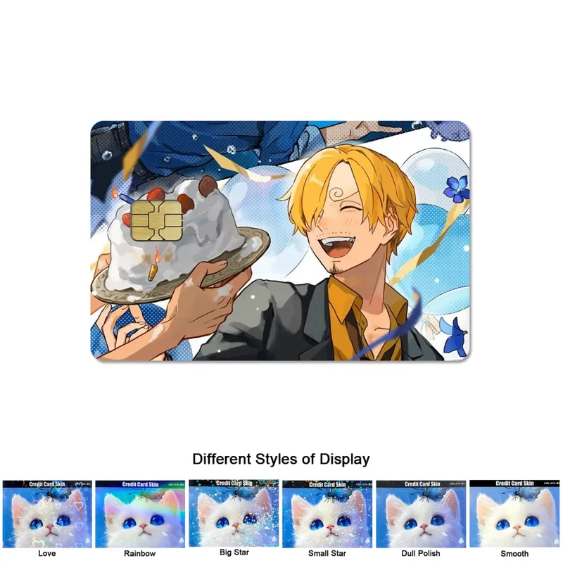 Animation One Piece Luffy Portgus D. Ace 2.5D HD Matte PVC Sticker Film Tape Skin for Credit Card Debit Card Waterproof Sticke
