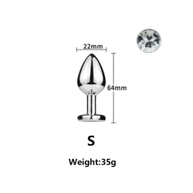 Small Size Metal Anal Beads Butt Plug Mini Rainbow Rose gold Butt Plug Crystal Jewelry Trainer Anal Dildo Masturbation Sex Toy — image 22