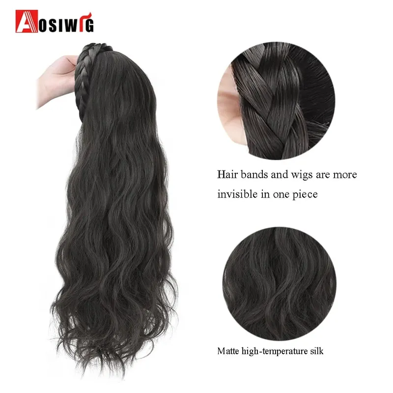 Synthetic Long Curly Half Head Style Wig Heat Resistant Hair Costume Christmas Party Cosplay Natural False Hairpieces — image 3