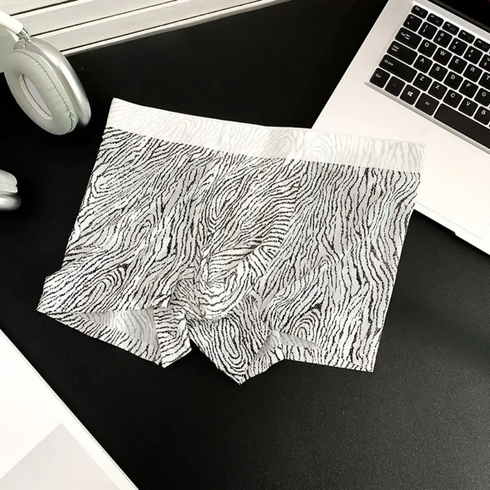 Celana Boxer Sutra Es Tipis Modis Celana Boxer Motif Macan Tutul Garis Tembus Pandang Celana Dalam Perasaan Dingin Mulus Sejuk Setiap Hari — image 9