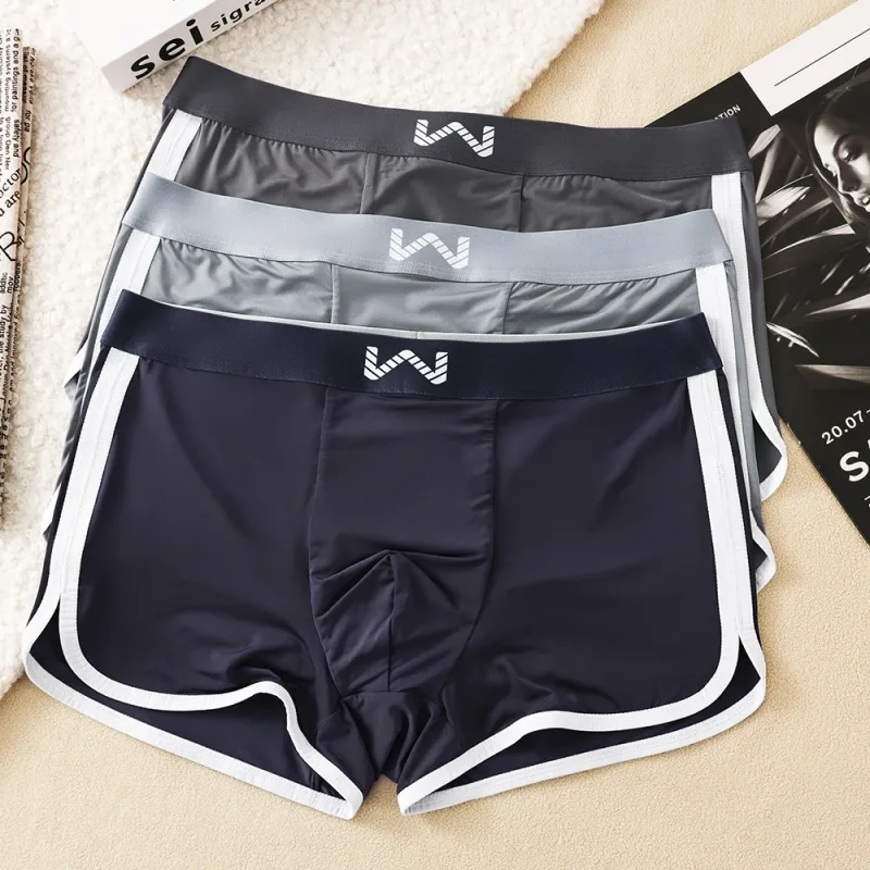 3PCS/Pack Ice Silk Breathable Antibacterial Mesh Men's Underpants Large Space Pouch Panties High Elastic Waistband Boxer Homme — image 20