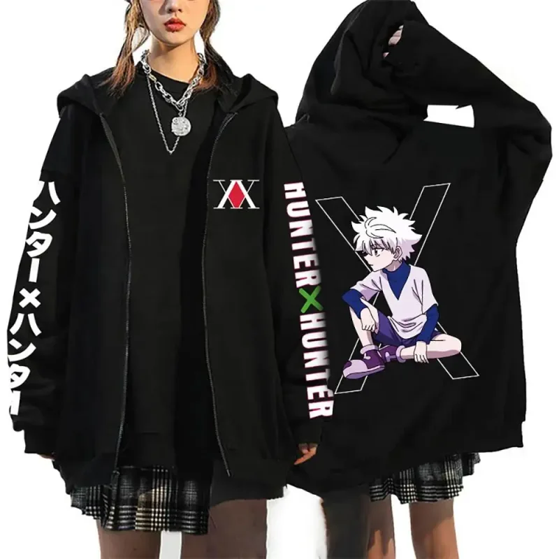 Unisex Anime Hunter X Hunter Killua Zoldyck Gon Print Hoodie Zip Hoodies Loose Casual Streetwear Men And Women Classic Simple — image 8