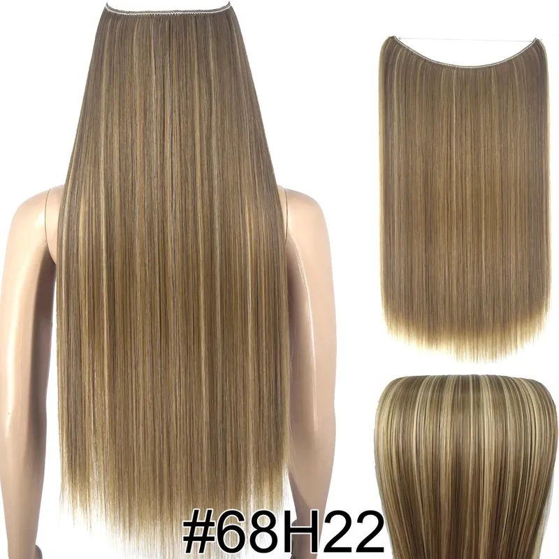 Synthetic Heat Resistant Hair Silky Straight Elasticity Invisible Wire Hair Extensions 8006 — image 50