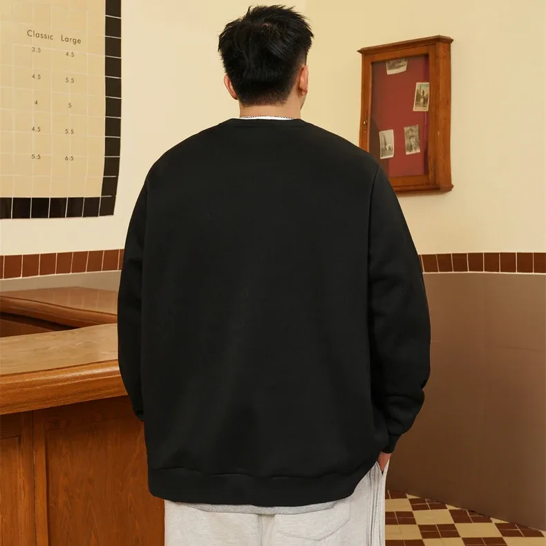 Plus Size Men Cotton Sweatshirts Pullovers 110-180kg 5XL 6XL 7XL Autumn Winter Long Sleeve Printed Tops Big Size Men Clothing — image 3
