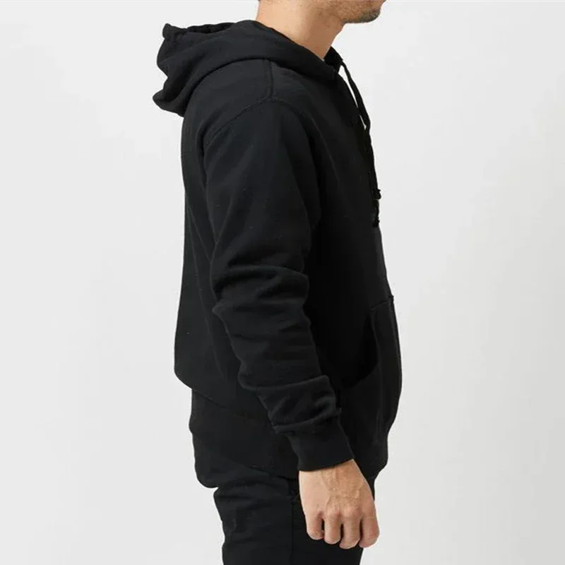 2025 Men's Solid Color Hooded Sweaters Men's Warm Wool Sweater Fashionable Street Clothing Loose Breathable Jersey Brand Hooded — image 7