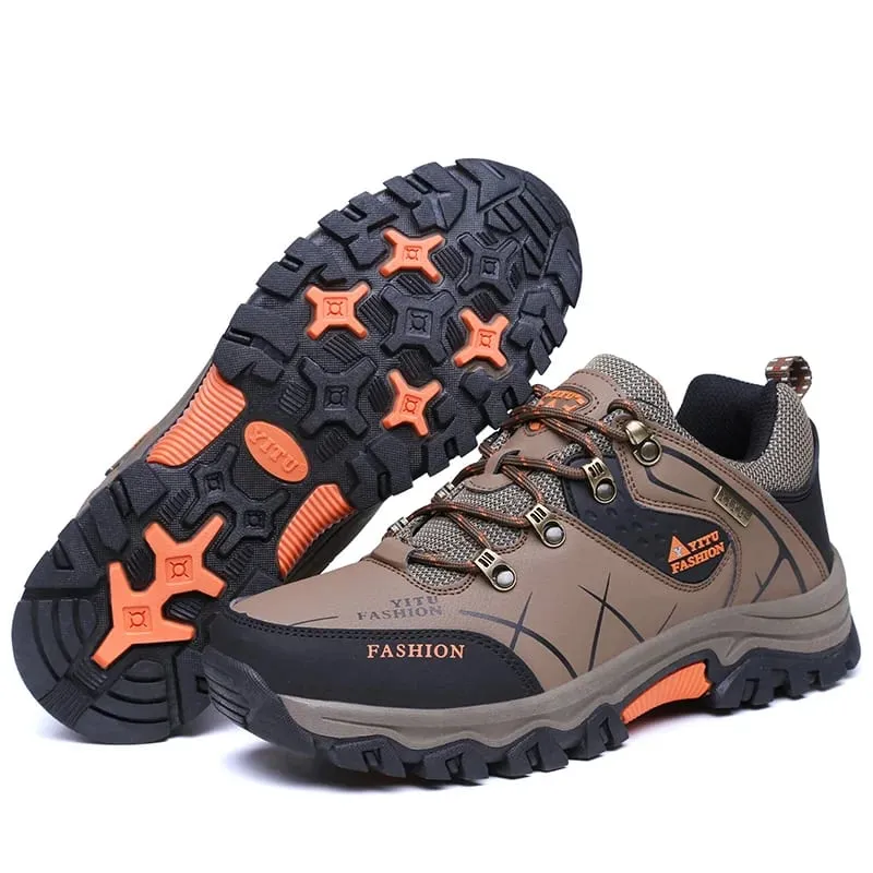 New Leather Sneakers Breathable Men Casual Shoes Comfortable Walking Shoes Non-Slip Outdoors Hiking Shoes Fashion Men's Shoes — image 10
