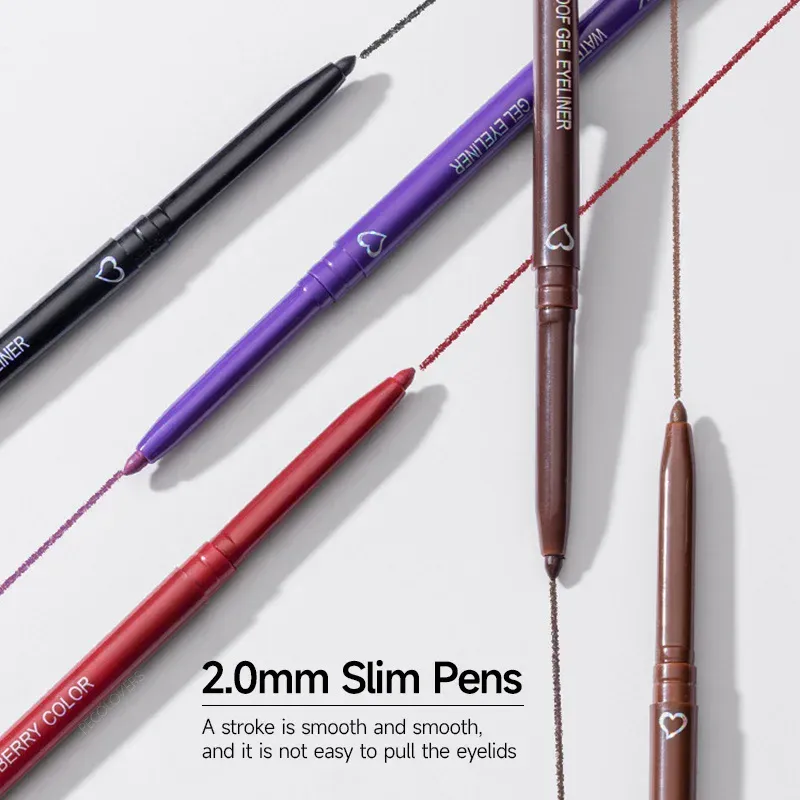 Brown Eyeliner Pencil Waterproof Long-lasting Blue Black Brown Easy Wearing Eyeliner Pen — image 5