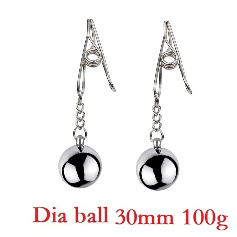 Heavy Nipple Clamp Clips Weight Slave Stimulator Metal Nipple Clips With Ball Weight Breast Bondage Restraint Sex Toy Woman — image 14
