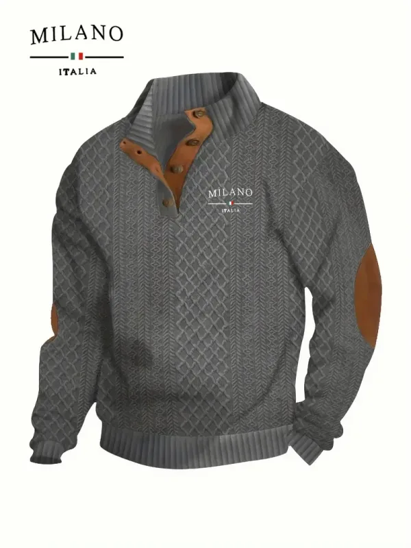 Henry Hoodie ลวดลายมิลานของอิตาลีเป็นเสื้อสวมหัวสำหรับฤดูใบไม้ร่วงและฤดูหนาวของผู้ชายที่อบอุ่นนุ่มนวลและเป็นมิตรกับผิวหนัง — image 3