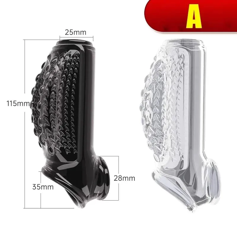 Reusable Penis magnify Cock Rings Delay Ejaculation Penis Condoms Dick Sleeve Silicone Glans Cover Enlargement Sex Toys For Men — image 5