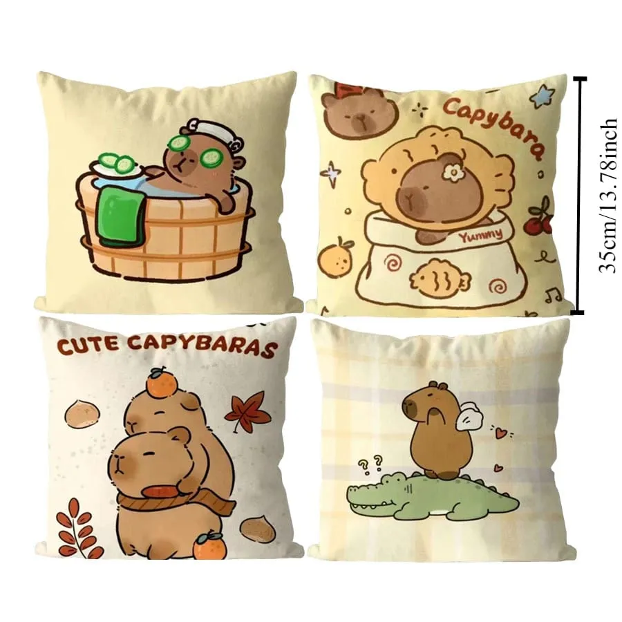 Capybara Cute Throw Pillow Cartoon Square Pillows Kawaii Anime Soft Waist Sofa Cushion Car Home Bedroom Decoration — image 6