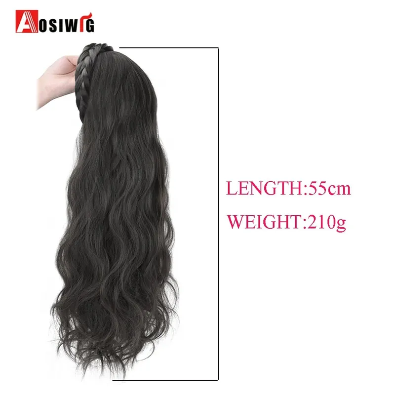 Synthetic Long Curly Half Head Style Wig Heat Resistant Hair Costume Christmas Party Cosplay Natural False Hairpieces — image 4