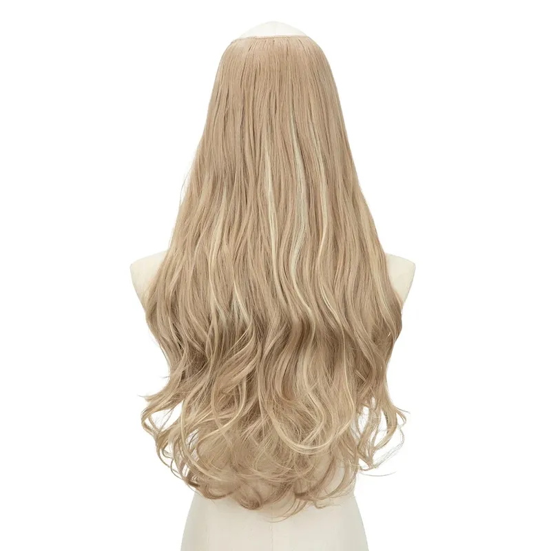 Premium Synthetic U-Part Clip In Hair Extension Long Thick Curly Natural Blonde False Heat Resistant Hair Hairpieces For Women — image 23