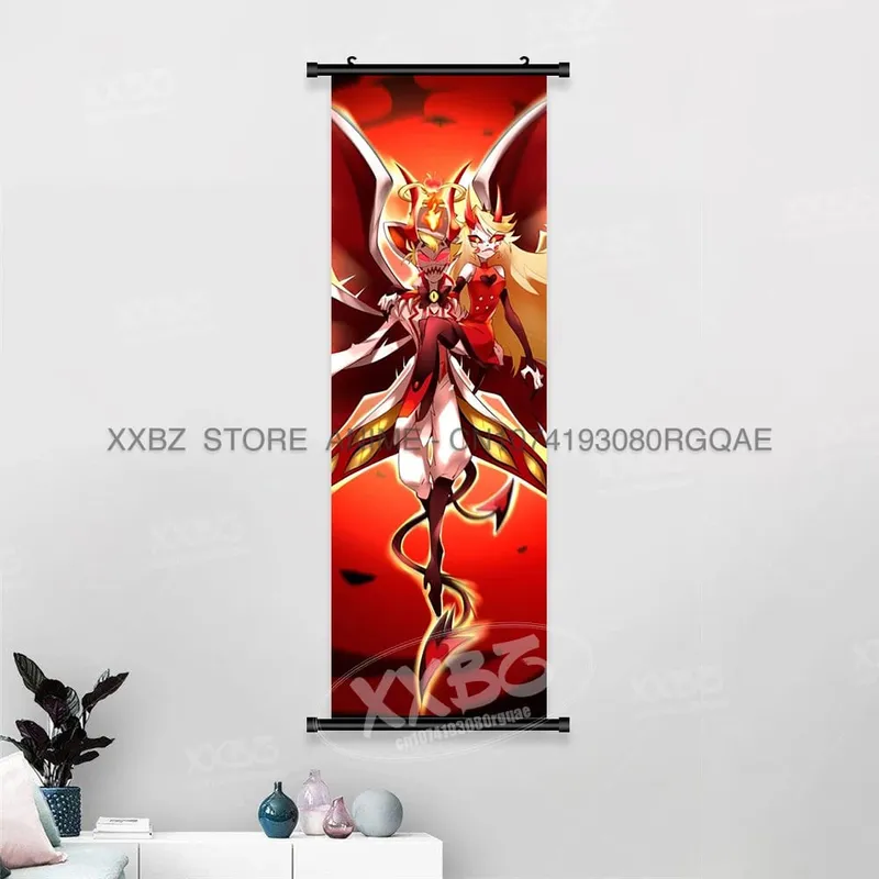 Simple Black Comedy Hazbin Hotel Home Decoration Hanging Painting Cartoon Wall Artwork Scrolls Picture Room Canvas Print Posters — image 15