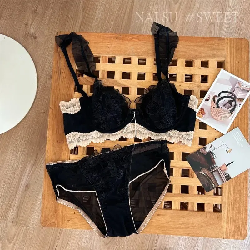 Gợi Cảm Anime Quả Giá Áo Ngực Lớn Áo Ngực Thỏ Cúp Tai Pháp Ren Bralette Siêu Mỏng Retro Wirefree Hỗ Trợ Thoải Mái Bộ S-XL Tushy — image 1