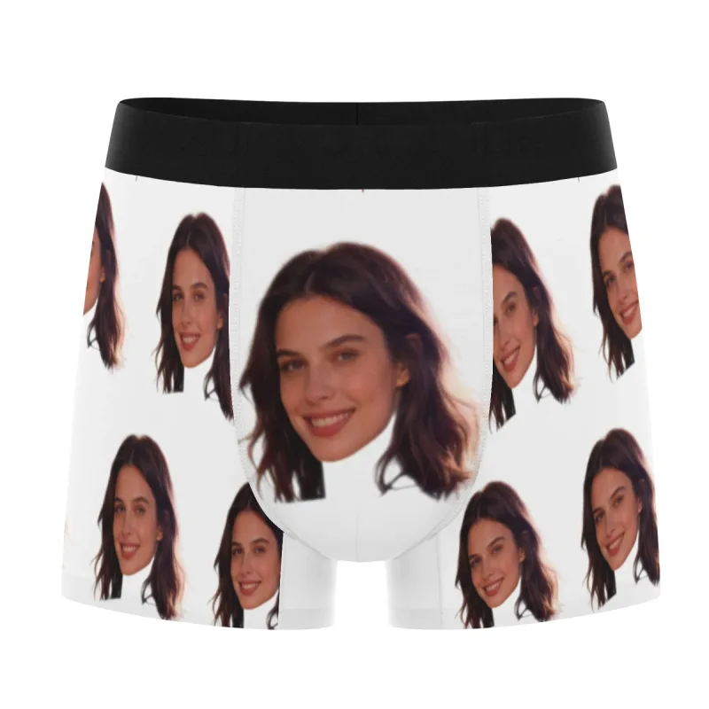 Foto del viso personalizzate, biancheria intima personalizzata, regalo di San Valentino da uomo con angoli piatti, per il marito, regalo di anniversario per il padre