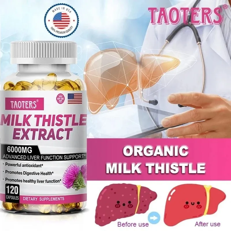 Milk Thistle 6000 Mg Silymarin and Dandelion Root for Liver Health and Antioxidant Detoxification — image 2