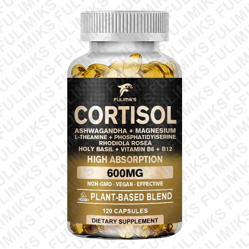 Suplemen Cortisol Holy Basil | Ashwagandha | Rhodiola | Keseimbangan Hormon Berasaskan Tumbuhan L-Theanine - Fokus Mood & Sokongan Tidur — image 8