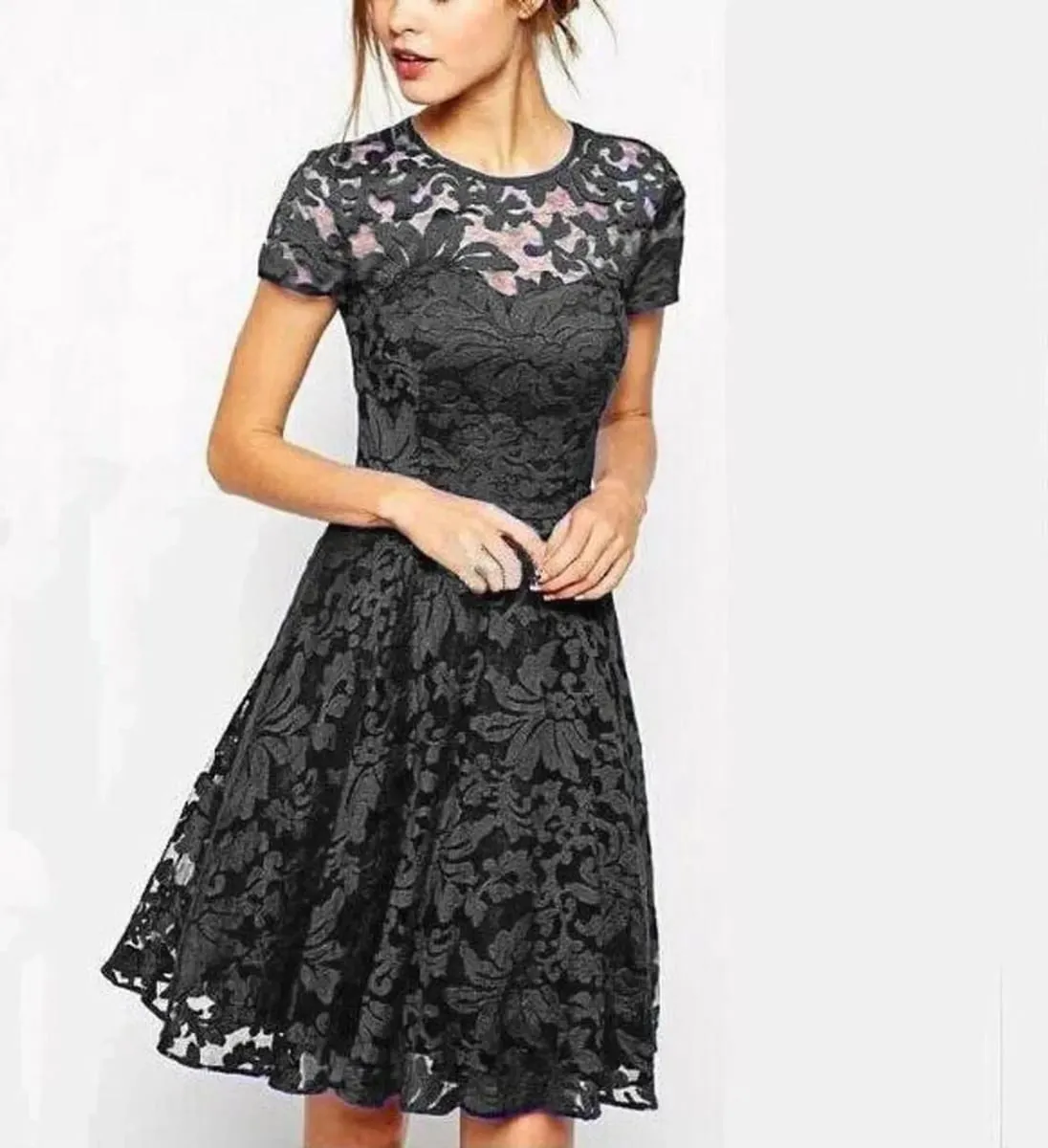 Customizable Long sleeved V-neck chiffon dress